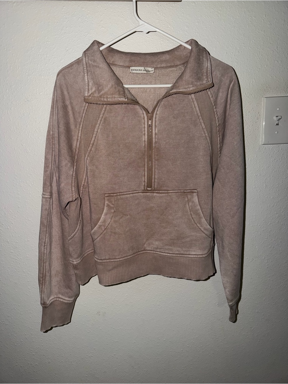Zenana Outfitters Half-Zip Pullover Sweatshirt New